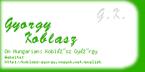 gyorgy koblasz business card